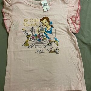Disney Be Our Guest Belle girls Pink T-Shirt medium